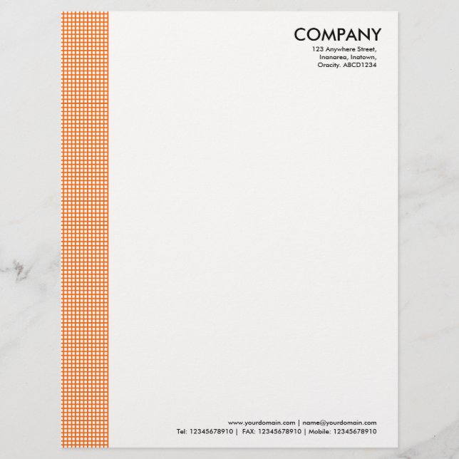 Squared Margin - Orange Letterhead Design (Front)