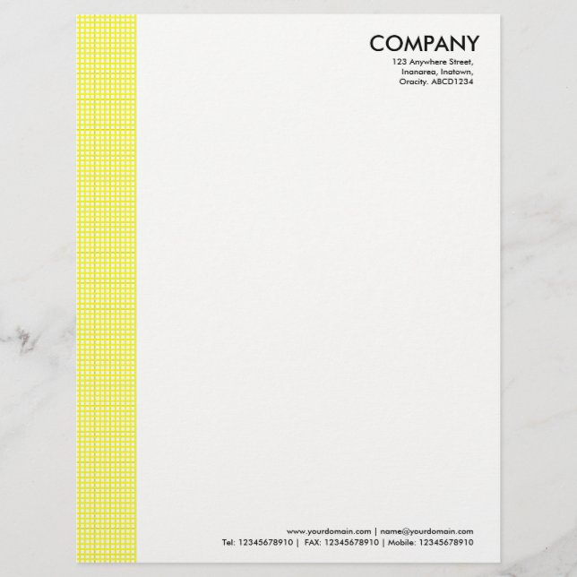 Squared Margin - Yellow Letterhead Design (Front)