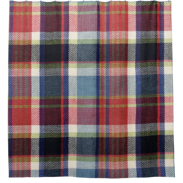 Squared Textile Texture Background. Shower Curtain (Front)