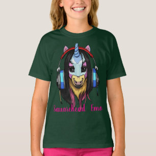 Squarehead Emo Viking Unicorn – Dark Rock Fantasy  T-Shirt