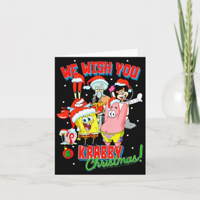 Squarepants Crabby Christmas  Card (Front)