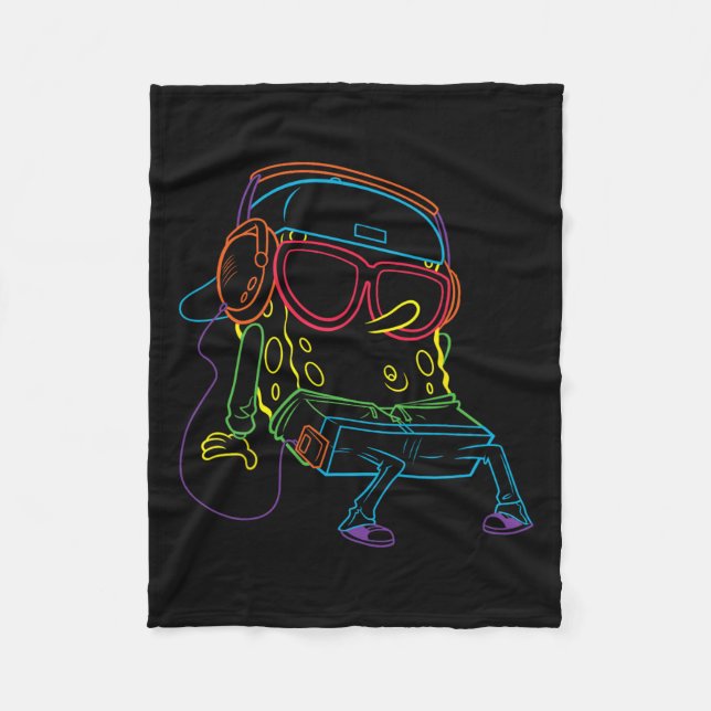 Squarepants Hip Hop  Fleece Blanket (Front)
