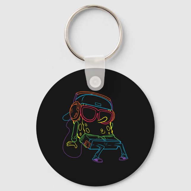 Squarepants Hip Hop  Key Ring (Front)