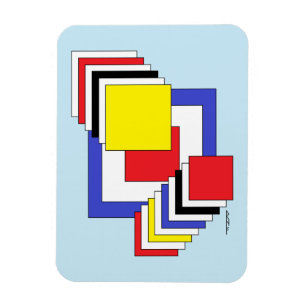 Squares Abstract Magnet