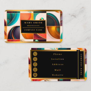 Squares Abstract Retro Popular Collection Business Card