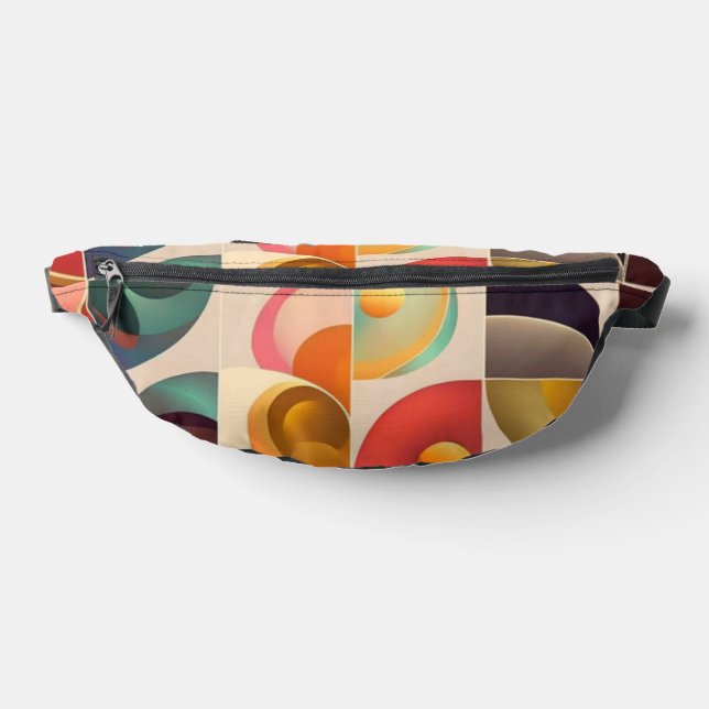 Squares Abstract Retro Trendy Collection Bum Bags (Lay Down)