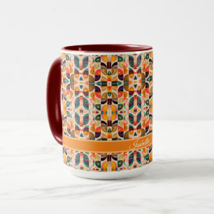 Squares Abstract Retro Trendy Collection Mug