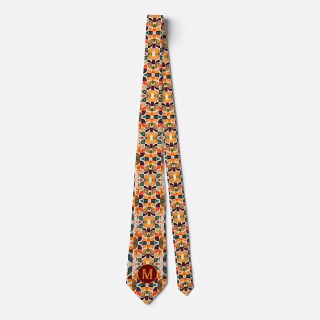 Squares Abstract Retro Trendy Collection Tie (Front)