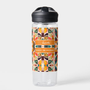 Squares Abstract Retro Trendy Collection Water Bottle