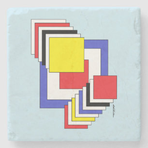 Squares Abstract Stone Coaster