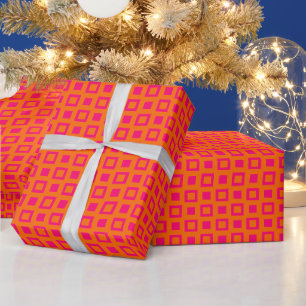 Squares and Boxes Pattern DIY Colours Ora Rasp Pin Wrapping Paper