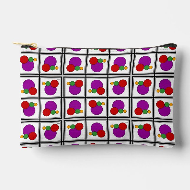 Squares and Circles Abstract Accessory Pouch (Front)