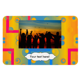 Squares and circles abstract design magnet
