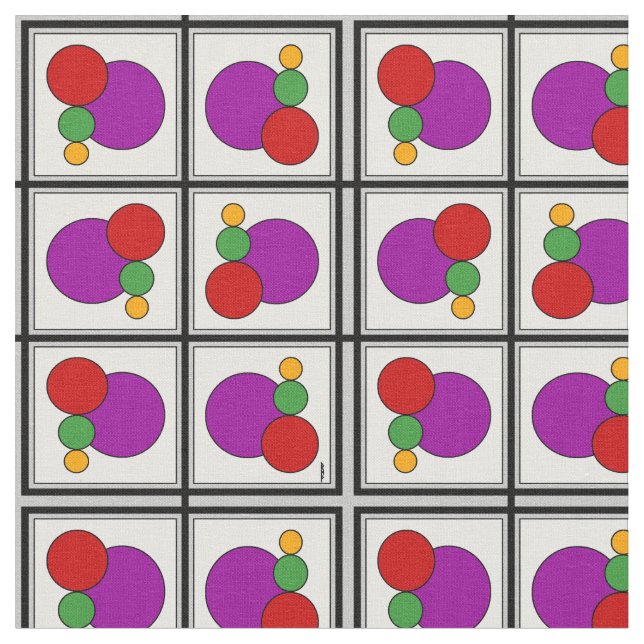 Squares and Circles Abstract Fabric (Close Up)