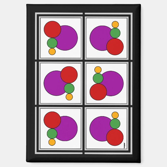 Squares and Circles Abstract Magnet (Front)