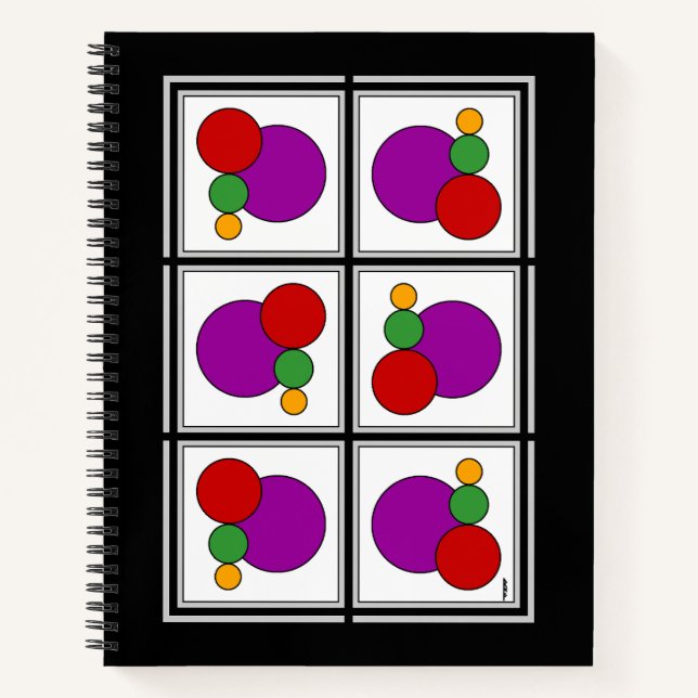 Squares and Circles Abstract Notebook (Front)