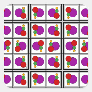 Squares and Circles Abstract Square Sticker
