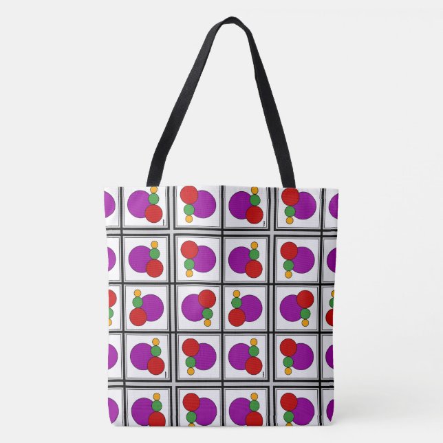 Squares and Circles Abstract Tote Bag (Front)