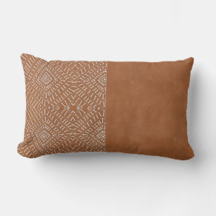 Squares and Diamond Shapes African Tribal Lumbar Cushion