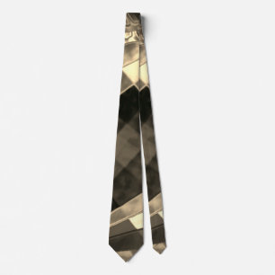 Squares and inclined rectangles, wood or beige tie