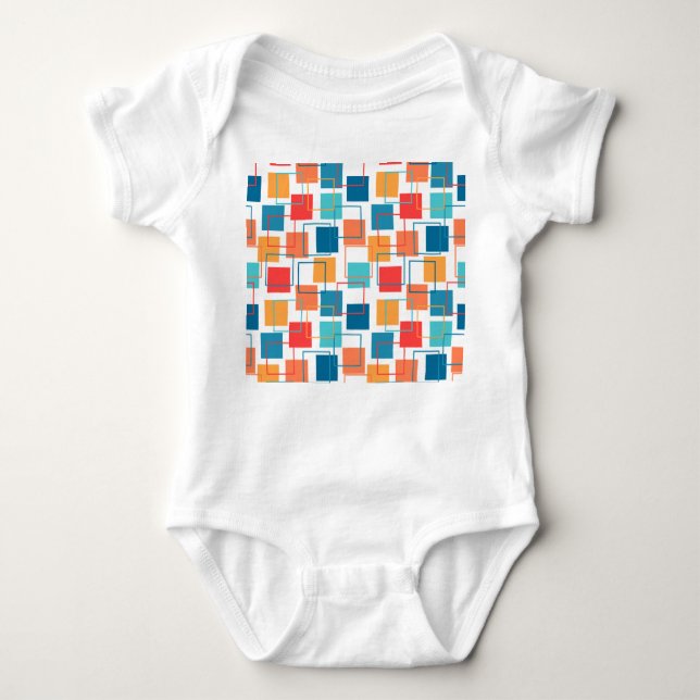 Squares and Outlines  Baby Bodysuit (Front)