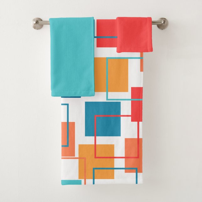 Squares and Outlines  Bath Towel Set (Insitu)