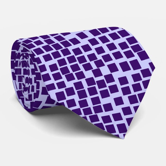 Squares - Deep Purple on Powder Blue Tie (Rolled)
