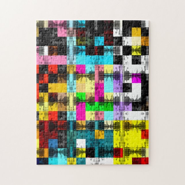 Squares Geometric colourful abstract art  Jigsaw Puzzle (Vertical)
