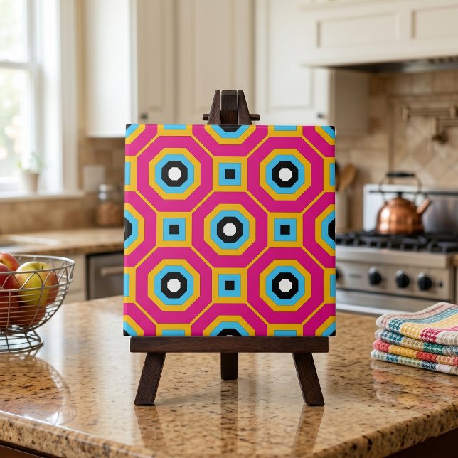 Squares & Hexagons Colourful Geometric Pattern Tile (Creator Uploaded)