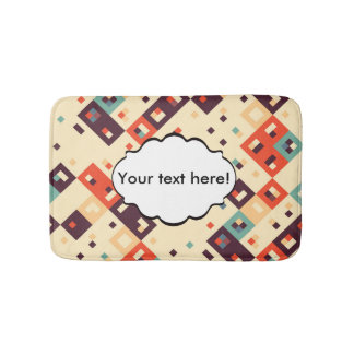 Squares in retro colours abstract design bath mat