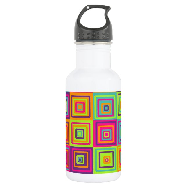 Squares Pattern 532 Ml Water Bottle (Front)