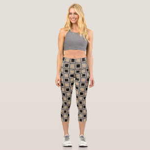 Squares pattern capri leggings