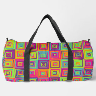 Squares Pattern Duffle Bag