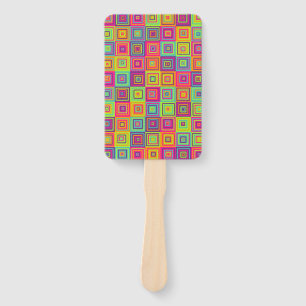 Squares Pattern Hand Fan