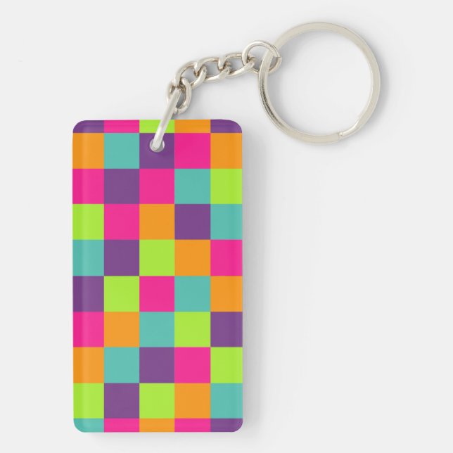 Squares Pattern Key Ring (Back)