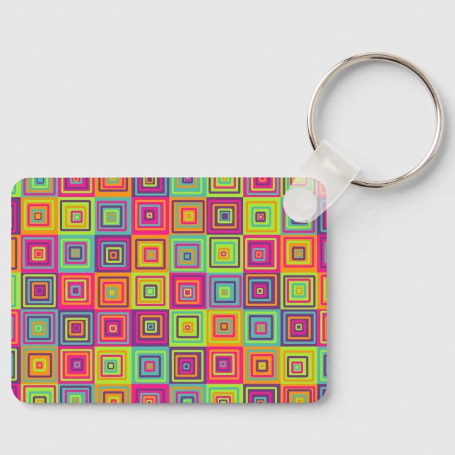Squares Pattern Key Ring (Front)