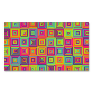 Squares Pattern Magnetic Business Card