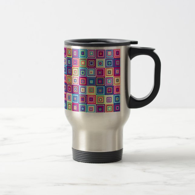 Squares Pattern Travel Mug (Right)