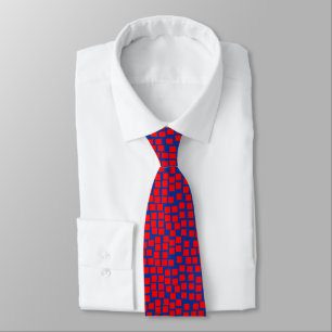 Squares - Red on Navy Blue Tie