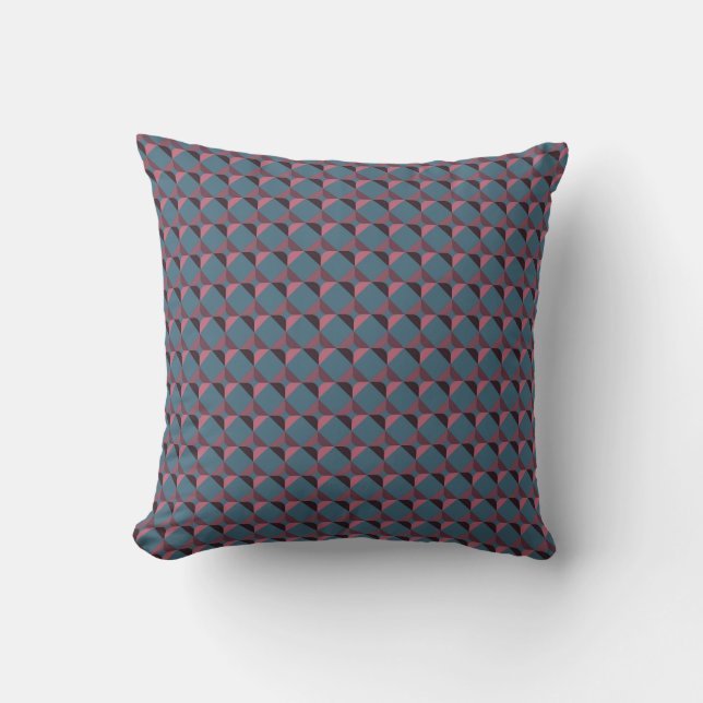 Squares & Rounded Squares Throw Pillow  (Front)