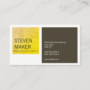 Squares Simple / Grungy Yellow / Brown Business Card