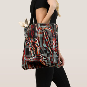 Squares under strange reddish spots forming heart tote bag