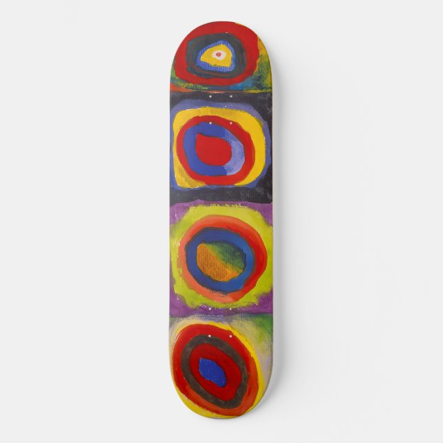 Squares w Concentric Circles 1 | Kandinsky | Skateboard (Front)