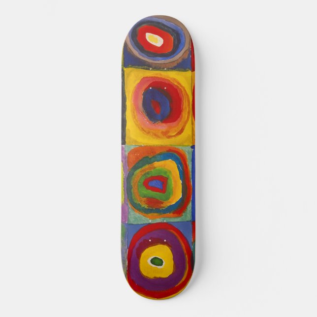 Squares w Concentric Circles 2 | Kandinsky | Skateboard (Front)