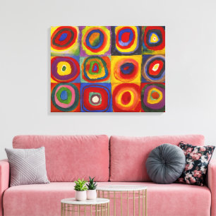 Squares w Concentric Circles Kandinsky Canvas Print