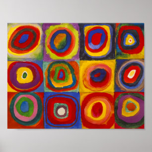 Squares w Concentric Circles Kandinsky Poster
