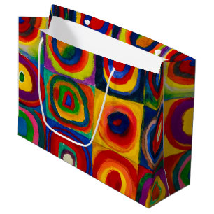 Squares with Circles, Abstract, Wassily Kandinsky Large Gift Bag