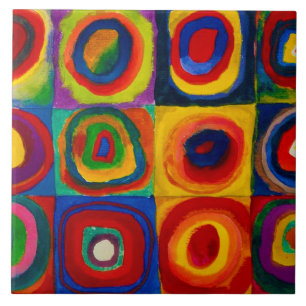 Squares with Circles, Abstract, Wassily Kandinsky Tile