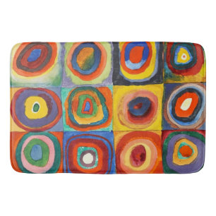 Squares with Concentric Circles Bath Mat