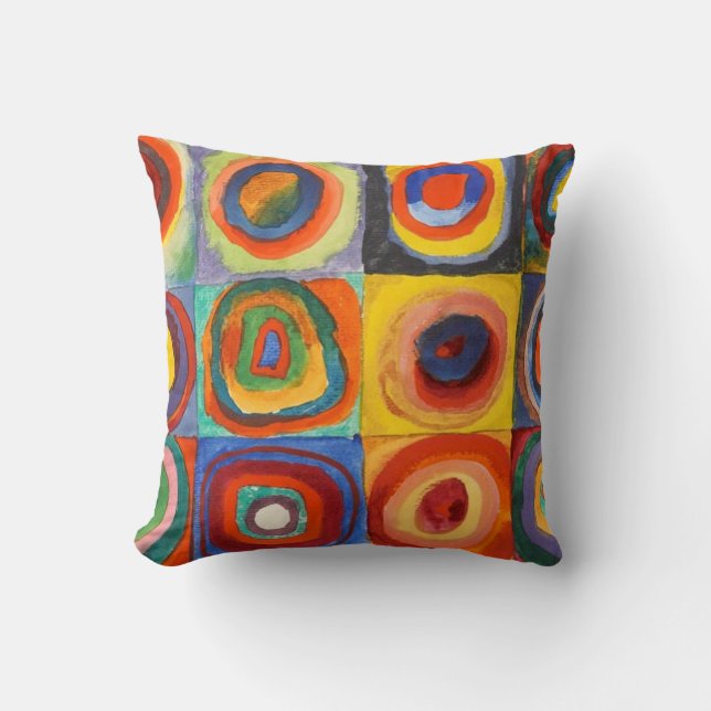 Squares with Concentric Circles by Kandinsky Cushion (Front)